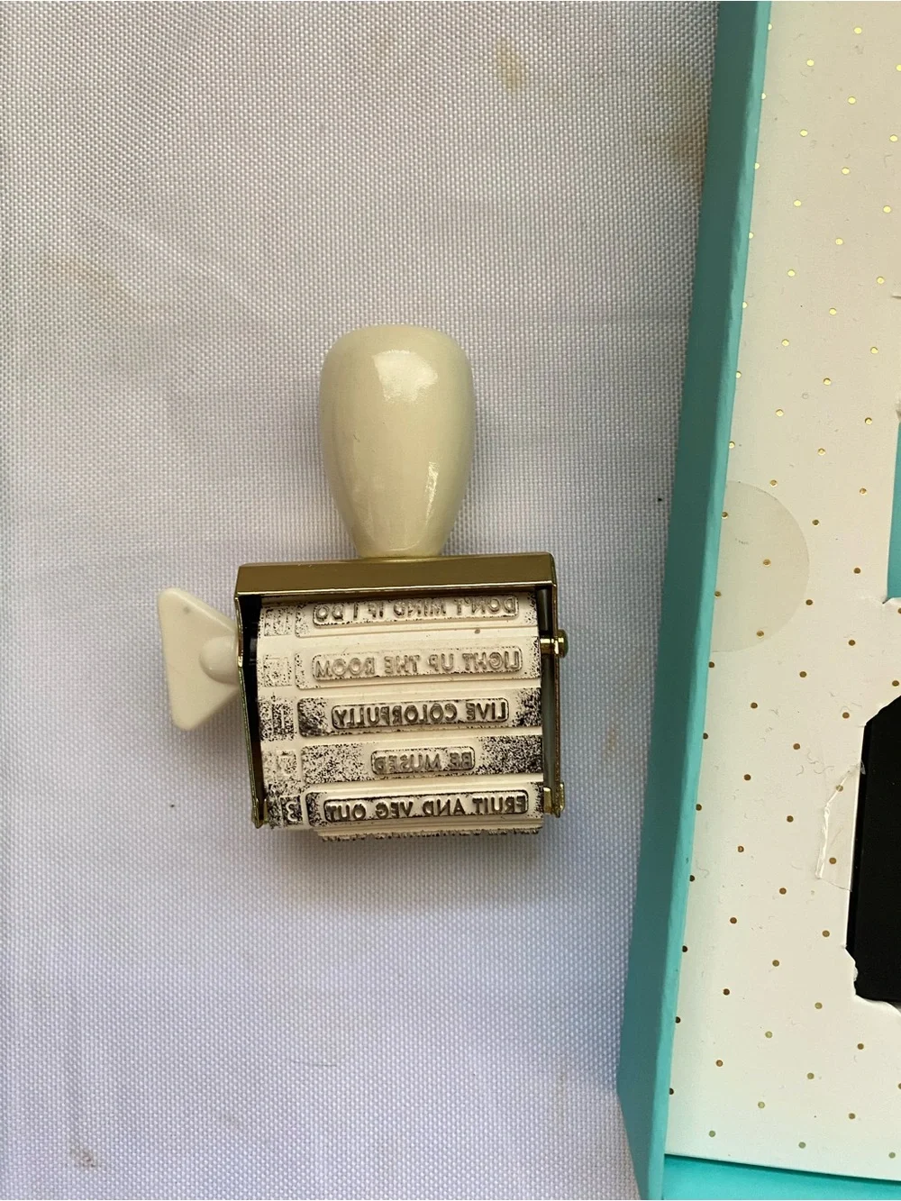 kate spade Green and Black Gift Set - Rotating Stamp with Pad